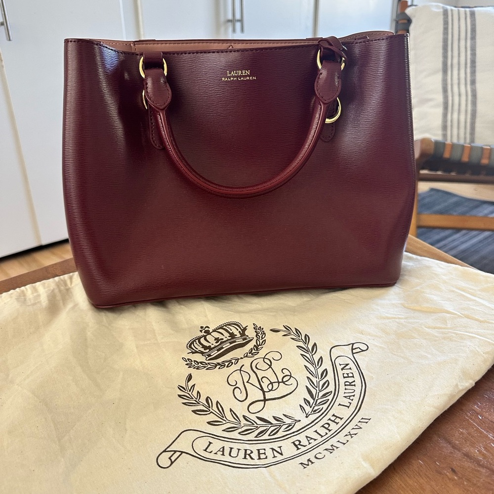 Lauren Ralph Lauren Deep Red Tote Bag